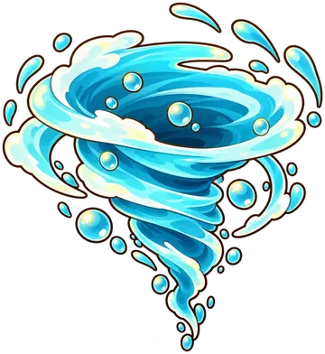Turquoise swirling whirlpool
